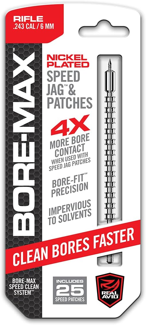 REAL AVID Bore-Max Speed Jag and 25 Patches Gun Cleaning Set