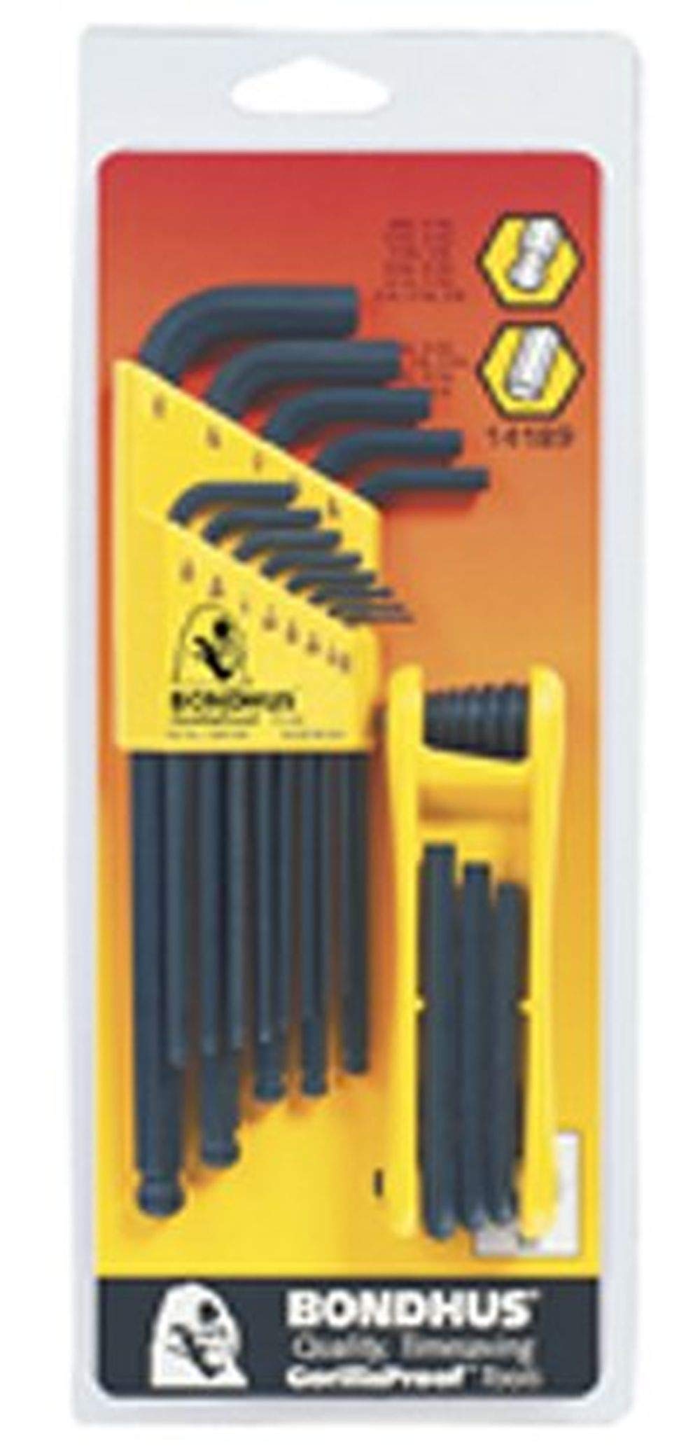 Bondhus 14189 Bonus Pack, Balldriver L-wrench Set #10937 (.050-3/8-Inch) & GorillaGrip Hex Fold-up Set #12589 (5/64-1/4-Inch)