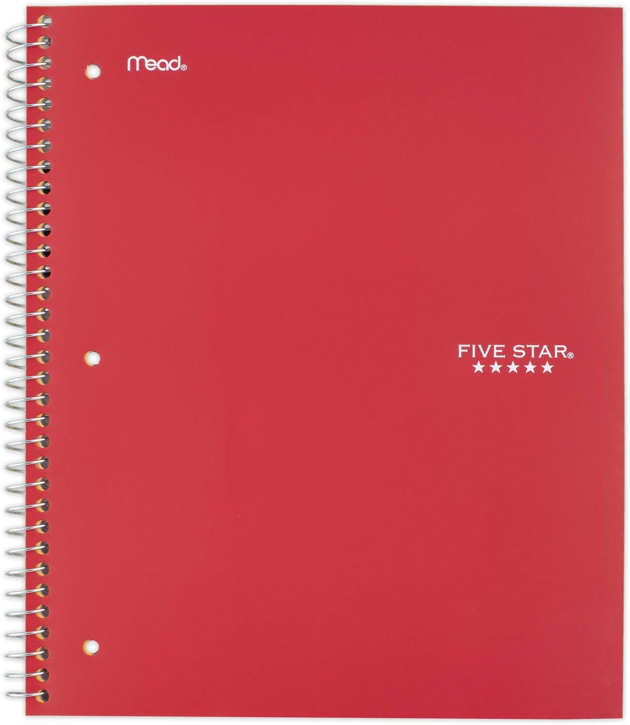 Five Star Spiral Notebook, 1 Subject, Graph Ruled Paper, 100 Sheets, 11" x 8-1/2" Sheet Size, Assorted Colors