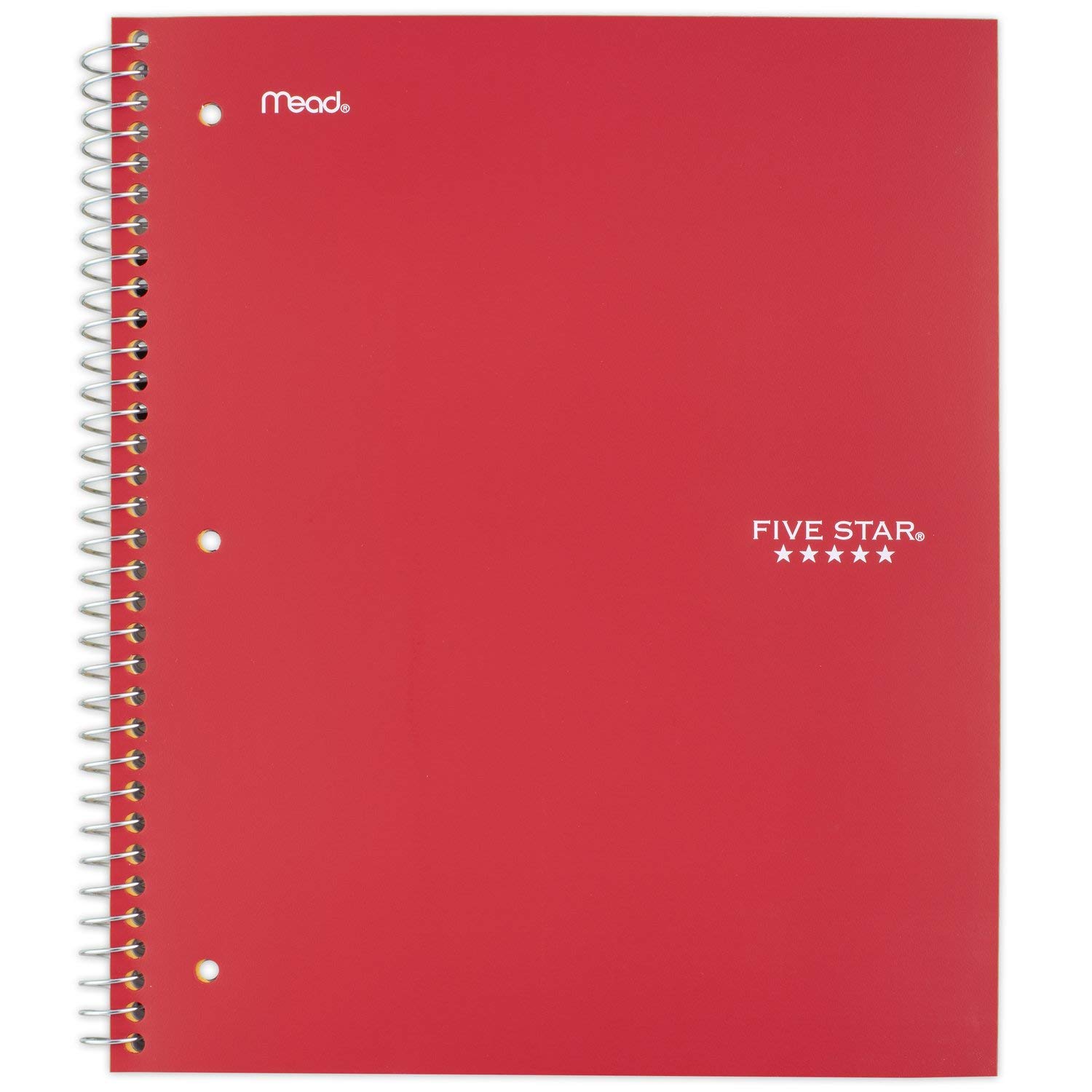 Five Star Spiral Notebook, 1 Subject, Graph Ruled Paper, 100 Sheets, 11" x 8-1/2" Sheet Size, Assorted Colors