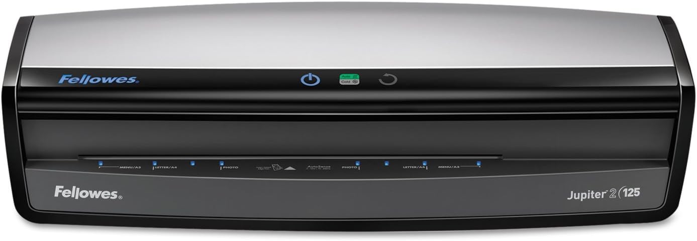 Fellowes Jupiter 2 125 Laminator with 10 Pouches, 12.5 Inch (5734101), Black & Grey