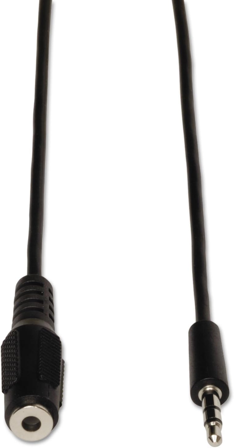 Tripp Lite 3.5mm Mini Stereo Audio Extension Cable for Speakers and Headphones (M/F), 6 ft, Black