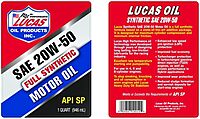 Lucas Oil Synthetic High Mileage Motor Oil