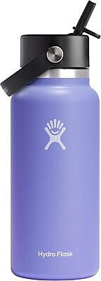 Hydro Flask Wide Mouth Flex Straw Cap Bottle - Insulated Stainless Steel