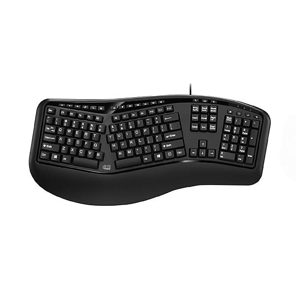 TruForm AKB-150UB-TAA Desktop Ergonomic Keyboard (TAA Compliant) 105-Key US Layout with Split Key Design Multimedia Keys