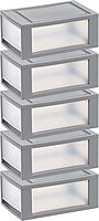 IRIS USA 5-Pack Stackable Storage Drawers, Gray, 13.13 x 8.50 x 5.38 in