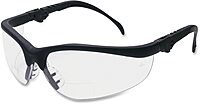 Crews Klondike Magnifier 2.0 Diopter Safety Glasses with Black Nylon Frame and Clear Polycarbonate Duramass Anti-Scratch