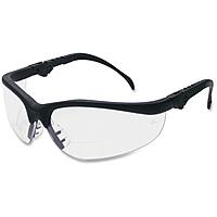 Crews Klondike Magnifier 2.0 Diopter Safety Glasses with Black Nylon Frame and Clear Polycarbonate Duramass Anti-Scratch
