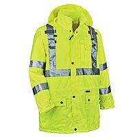 Ergodyne GloWear 8365 Rain Jacket, High Visibility, Reflective, ANSI Compliant outerwear Lime, X-Large