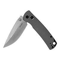 Kershaw Sequence Pocket Knife, Gray Design, 3.32 Inch Stainless Steel Drop Point Blade, EDC with Manual Opening