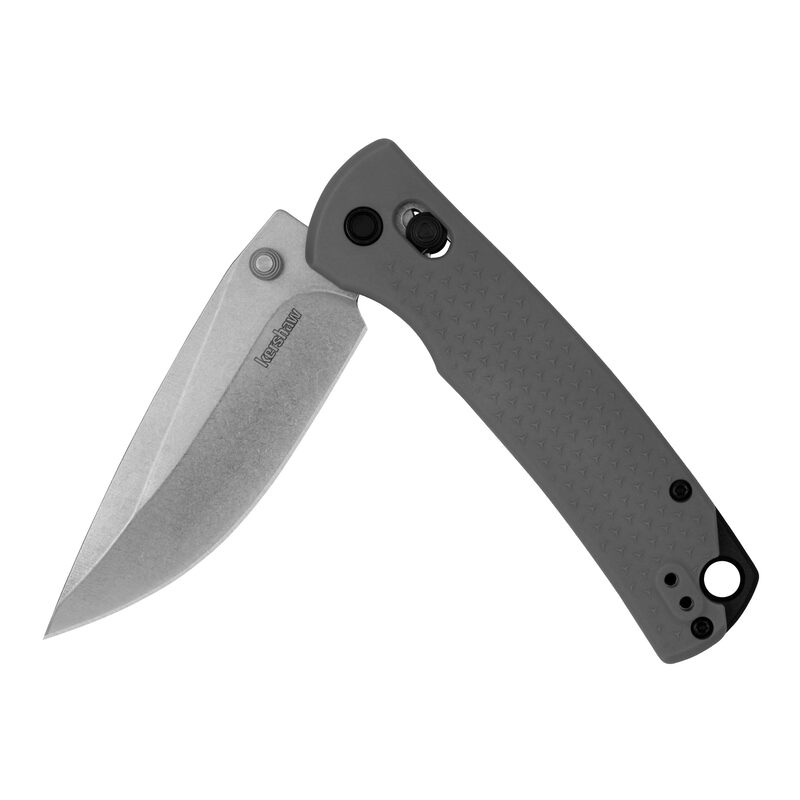Kershaw Sequence Pocket Knife, Gray Design, 3.32 Inch Stainless Steel Drop Point Blade, EDC with Manual Opening, Reversible Deep Carry Pocketclip, Everyday Carry Pocket Knife for Men and Women