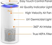 CRANE Air Purifier with True HEPA Filter