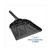 Boardwalk 04212 Metal Dust Pan, 12" Wide, 2" Handle, Black (Case of 12)
