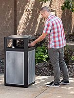 Safco Evos Steel Trash Can, Indoor and Outdoor Use