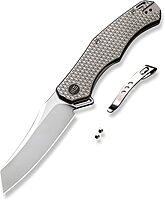 WE Kyle Lamb WE22010G-2 Polished Bead Blasted Titanium Handle with Diamond Pattern On Presentation Handle