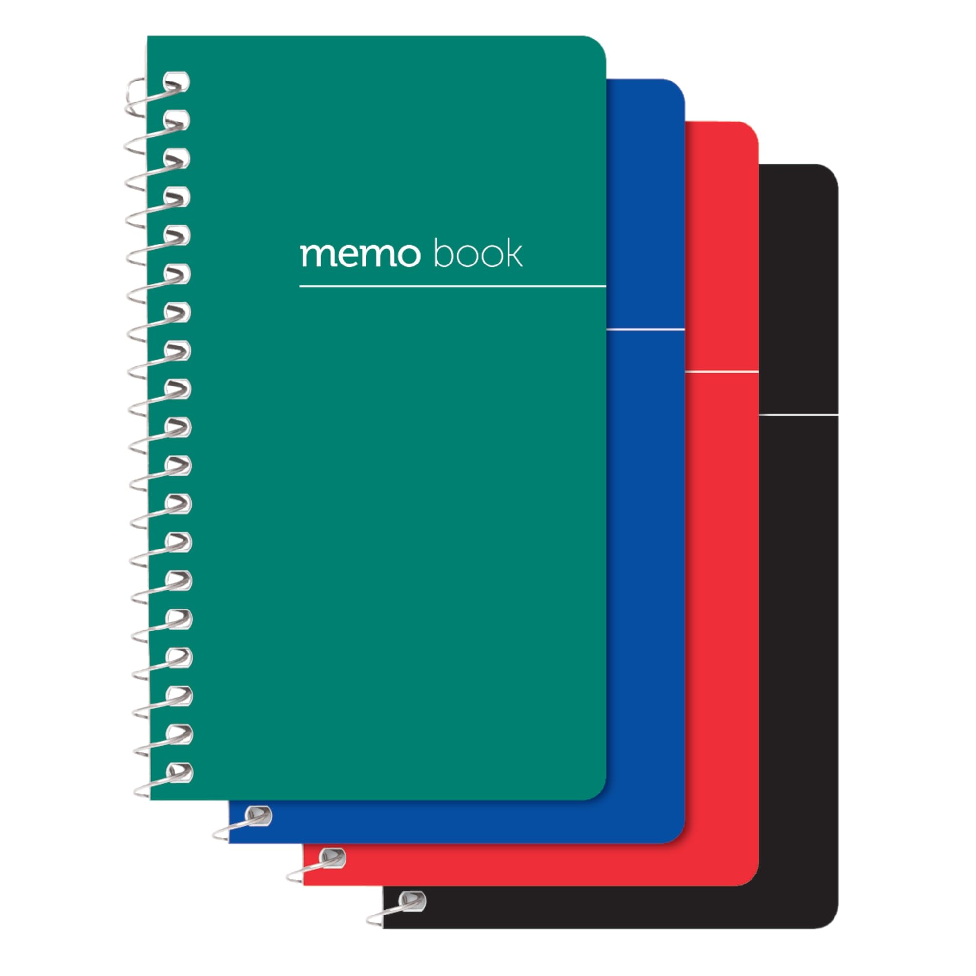 Office Depot Wirebound Side-Opening Memo Books, 3in x 5in, College Ruled, 60 Sheets, Assorted Colors (No Color Choice)