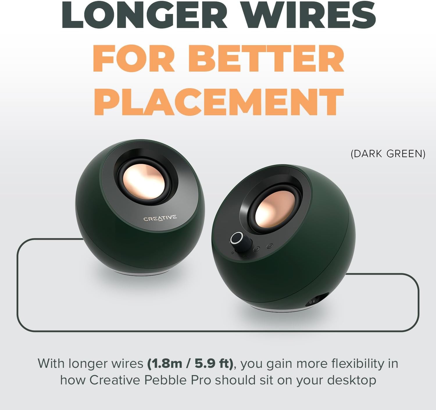 CREATIVE Pebble Pro 2.0 USB-C Computer Speakers with Bluetooth 5.3 and Customizable RGB Lighting