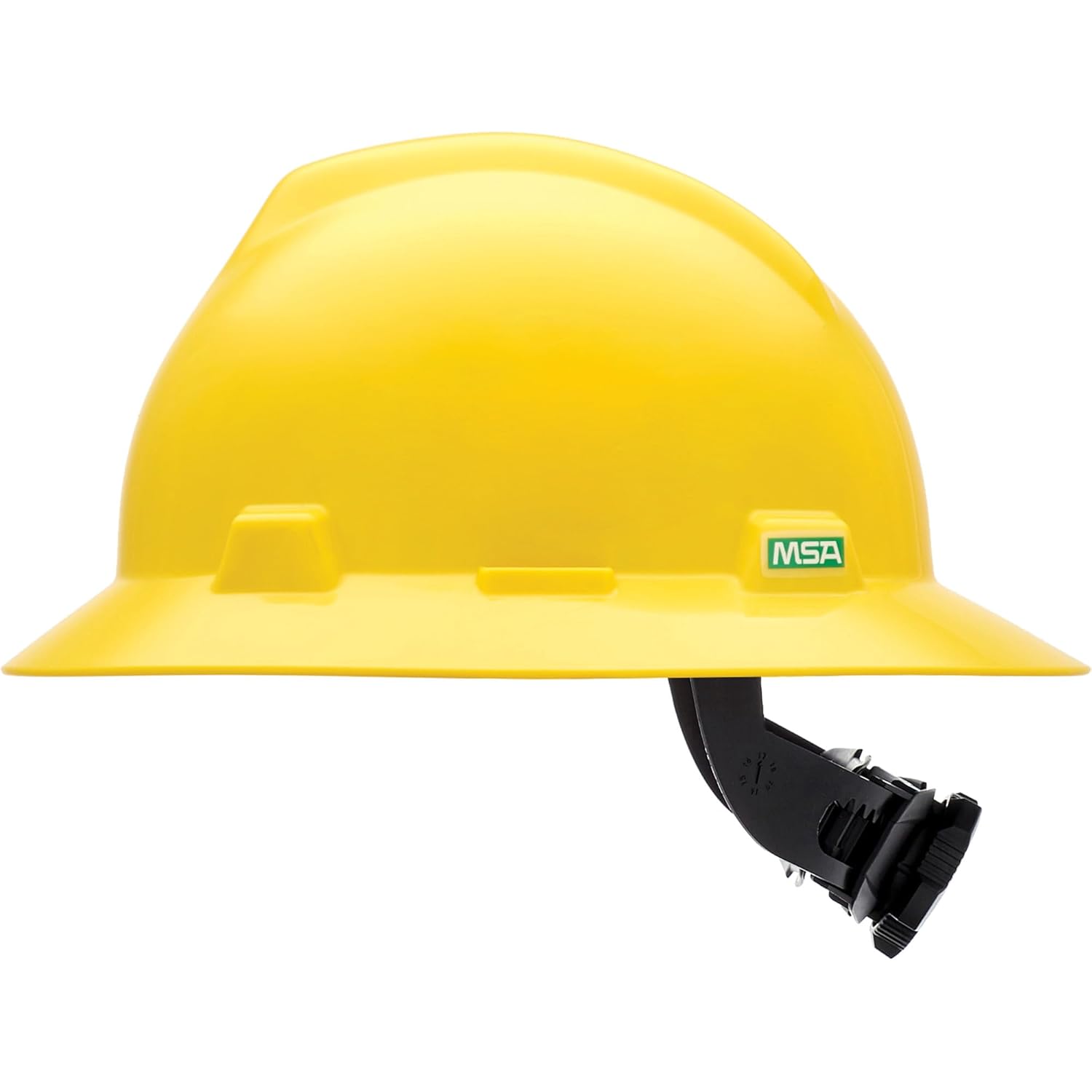 V-Gard Full-Brim Hard Hats, Ratchet Suspension, Size 6 1/2 - 8, Yellow