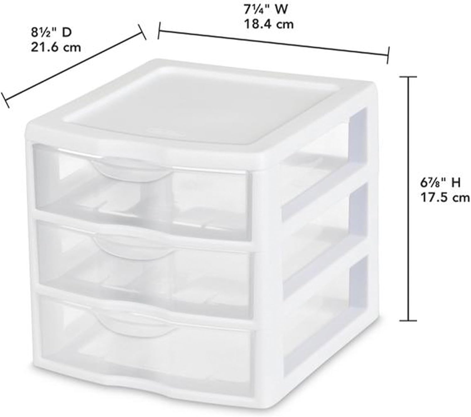 Sterilite 6-Pack ClearView 3-Drawer Cart, Small Plastic Storage Organizer Drawers