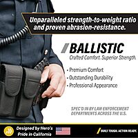 Hero's Pride Duty Belt Key Holder - Durable Ballistic Scabbard with Deluxe Metal Clip and Split Key Ring - Fits 2.25'' Tactical Belts for Law Enforcement Single