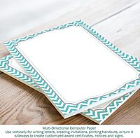 Barker Creek Turquoise Chevron Computer Paper, 8-1/2 x 11 Inches, 50 Sheets
