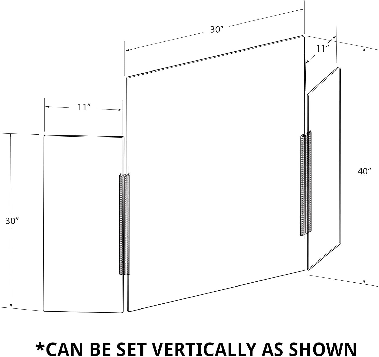 Azar Displays Tri-Fold Protective Sneeze Guard for Counter and Desk - Portable Plexiglass Barrier