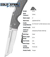 Cold Steel Voyager Large Folding Knife with Griv-Ex Handle and Tri-Ad Lock