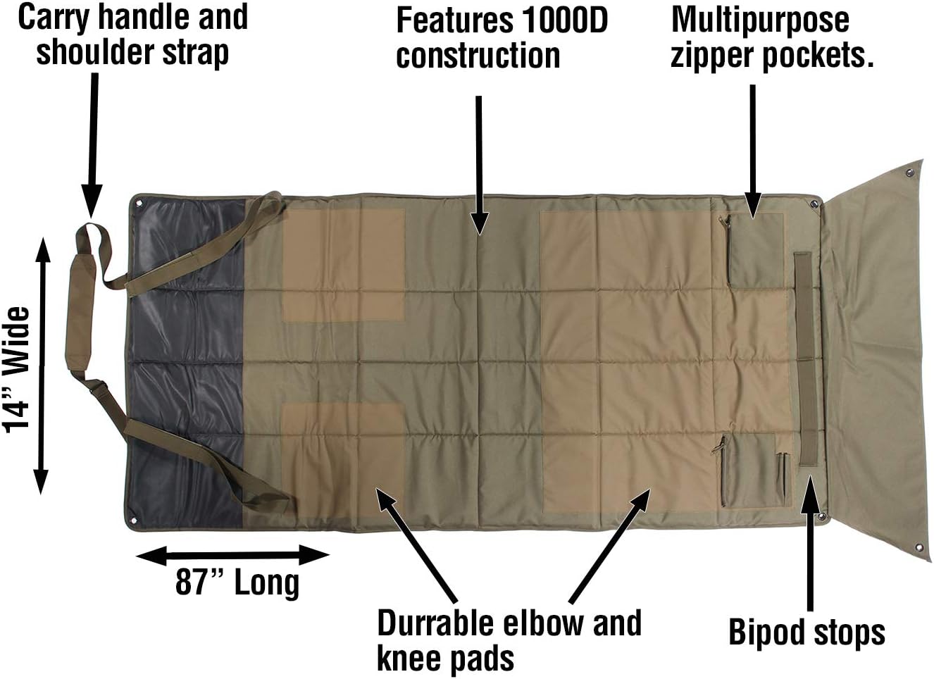 Lyman TAC-MAT HD Long Range Shooting Mat, Black