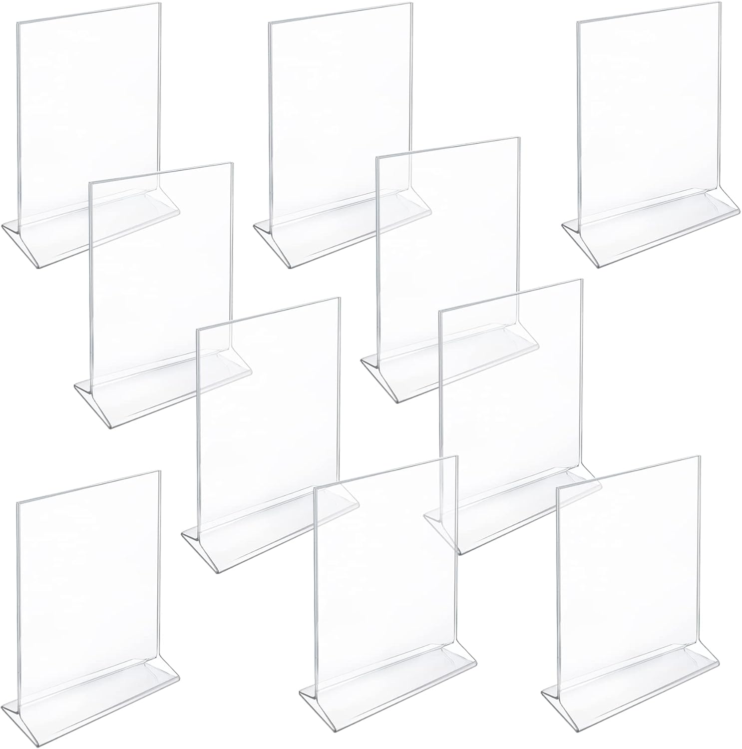 Azar Displays Top-Load Acrylic Sign Holders, Clear, Pack of 10