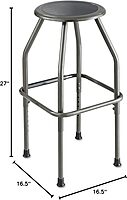 SAFCO Diesel Adjustable-Height Industrial Stool, Steel Frame, Backless