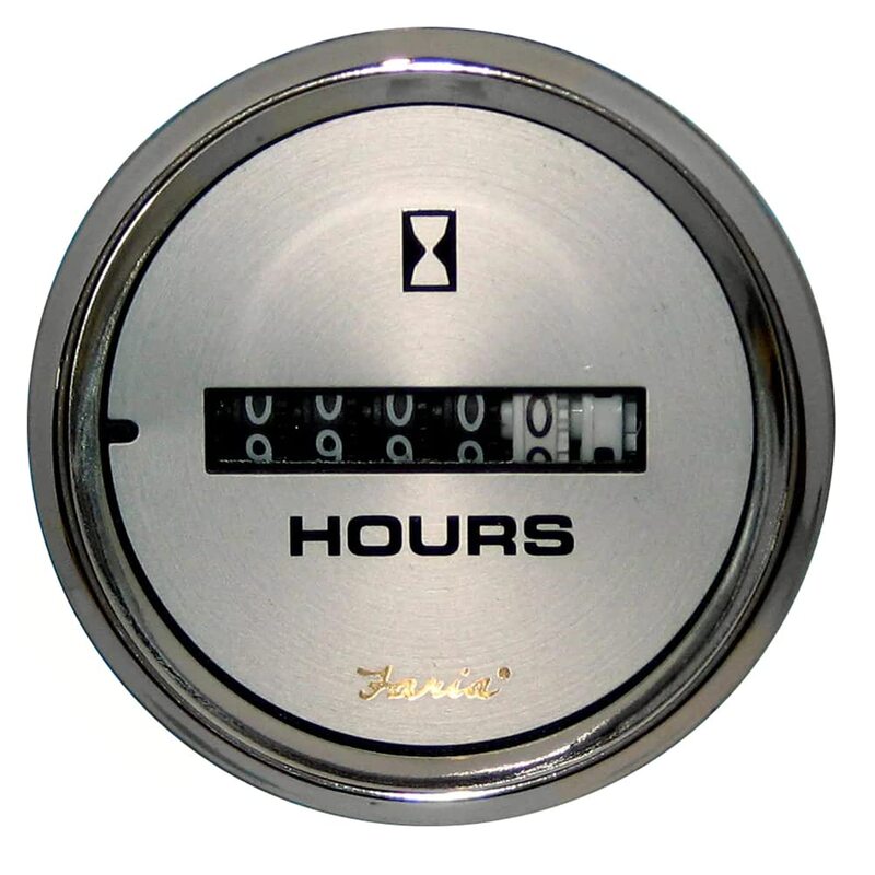 Faria 19020 Kronos Hourmeter Gauge 10,000 Hours - 12-32VDC, 2"