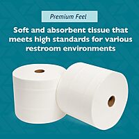 Morcon M1000 Compact Small Core Coreless Alternative, Premium Bath Tissue Roll, High Capacity Commercial Toilet Paper 2 Ply