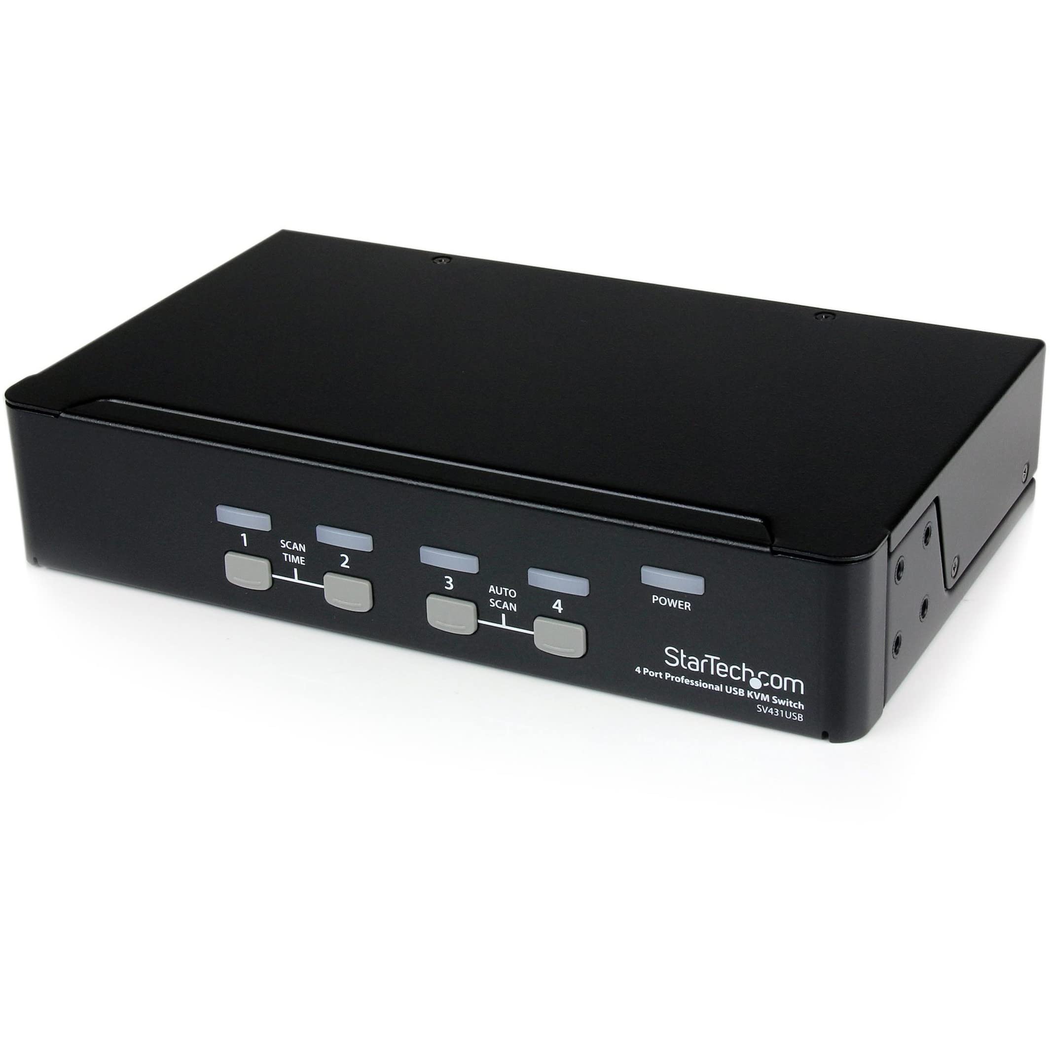StarTech.com 4 Port Professional VGA USB KVM Switch with Hub - 1U Rack-mountable KVM Switch (SV431USB)