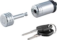 CURT 23520 Chrome Trailer Tongue Coupler Lock, 1/4-Inch Pin Diameter, Up to 7/8-Inch Span
