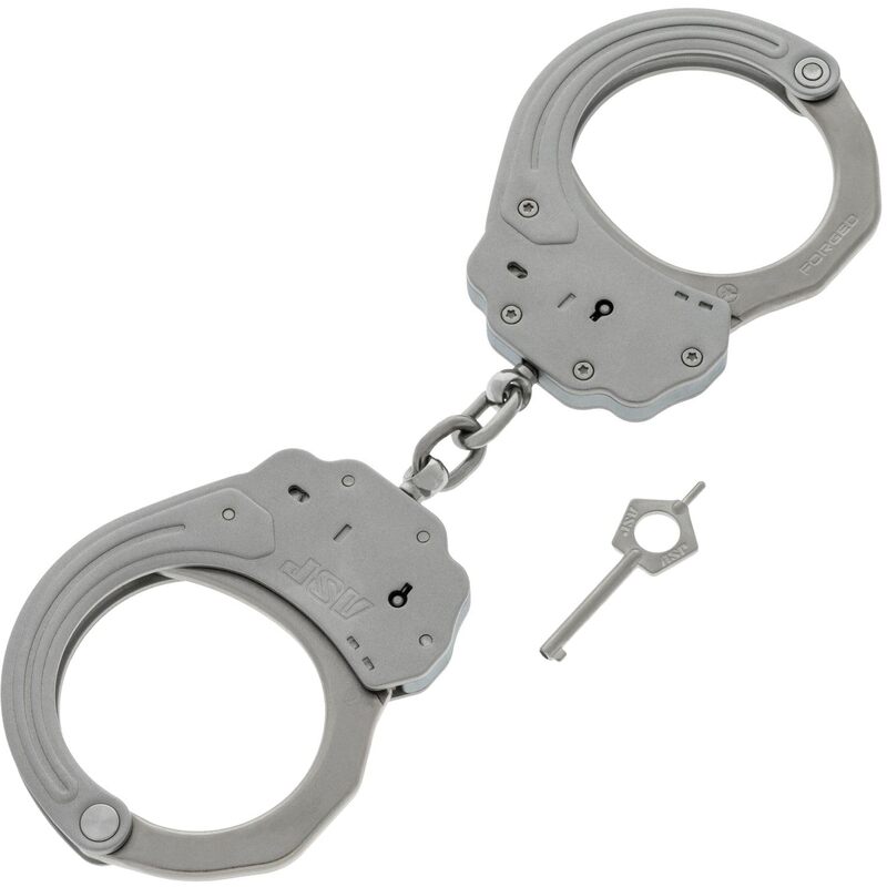 ASP Sentry Handcuffs, Professional Grade with Stainless Steel Frames, Forged Steel Bows, Dual-Sided Keyways, and Double Lock Slots for Tactical Gear and Equipment Chain