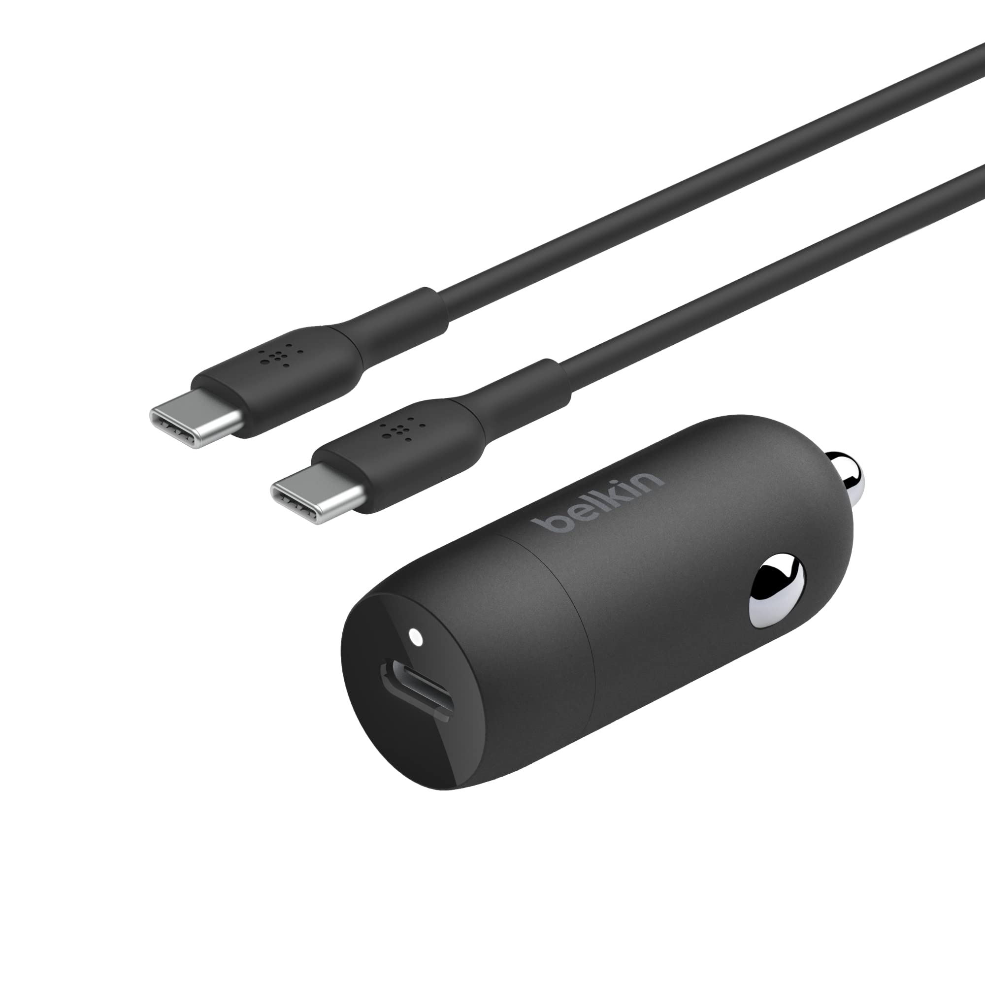 Belkin BoostCharge™ 30W USB-C Compact Fast Car Charger withUSB-C Cable Included, for iPhone 16, 16 Pro, iPhone 15