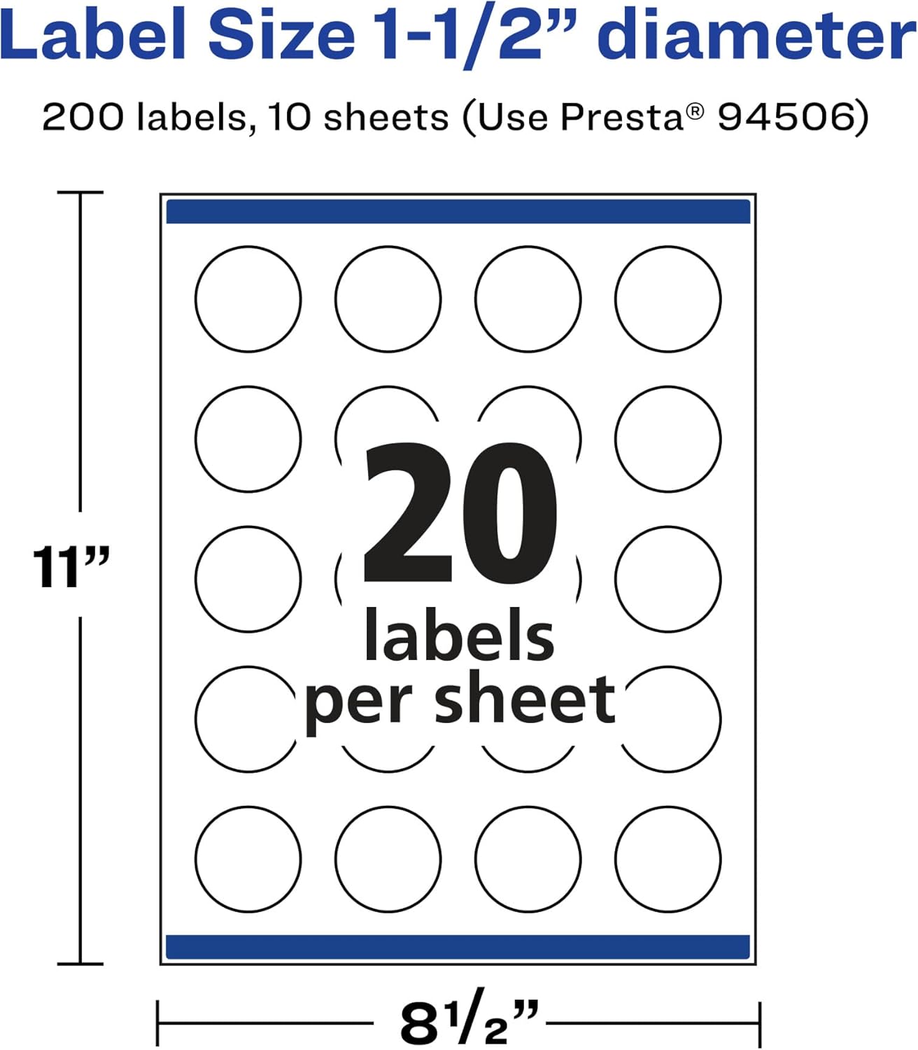 Avery Durable Waterproof Round Labels, Sure Feed Technology, Print-to-The-Edge, 1.5" Diameter