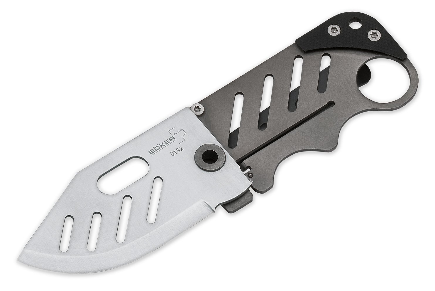 BOKER Plus 01BO010 Credit Card Knife with 2-1/4 in. Straight Edge Blade, Black
