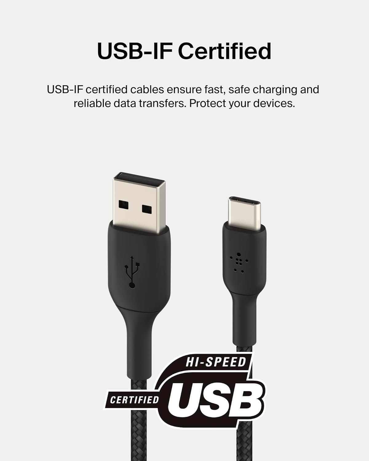Belkin BoostCharge Braided USB-C to USB-A Cable