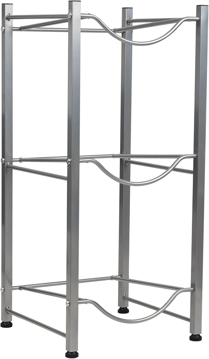 MIND READER 5 Gallon Water Jug Stand, Water Bottle Holder, Water Cooler Rack, Metal, Silver