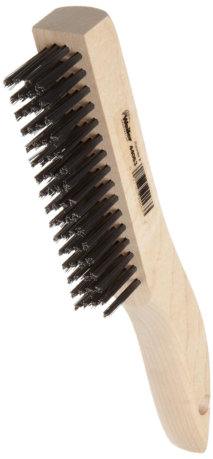 Weiler 44063 0.012" Wire Size, 5" Brush Length, 10" X 1-1/8" Block Size, 4 X 16 No. Of Rows, Steel Bristles, Hardwood Block