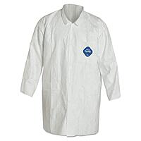 Tyvek Lab Coat, White, Snap Front, 2 Pockets, Medium, 30/Carton