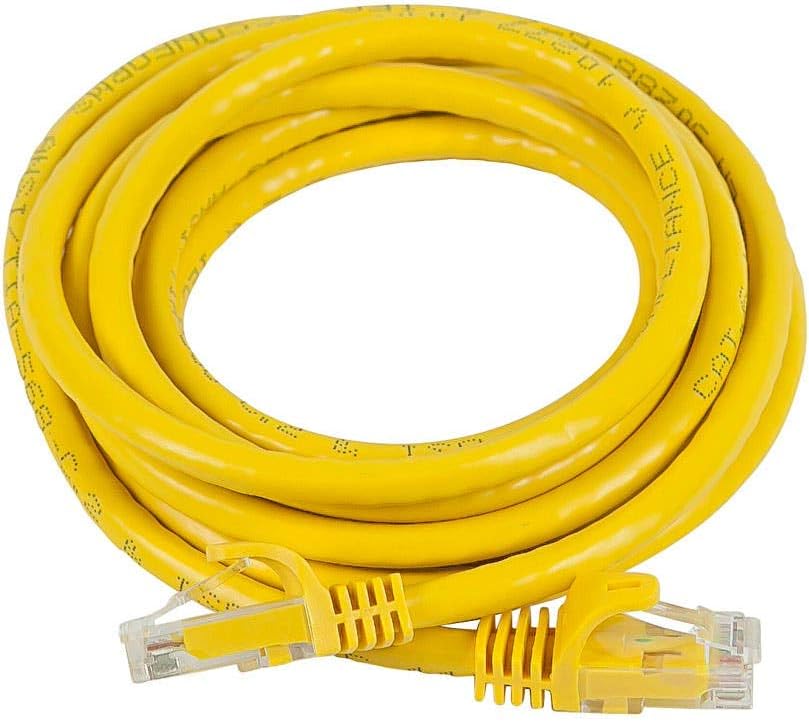 Monoprice Cat5e Ethernet Patch Cable - Snagless RJ45, Stranded, 350Mhz, UTP, 24AWG, 7 Feet, Yellow - Flexboot Series