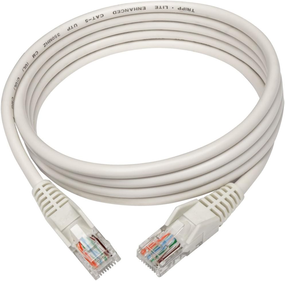 Tripp Lite Cat5e 350 MHz Snagless Molded (UTP) Ethernet Cable (RJ45 M/M) PoE White 5 ft. (1.52 m) - Category 5e - N001005WH