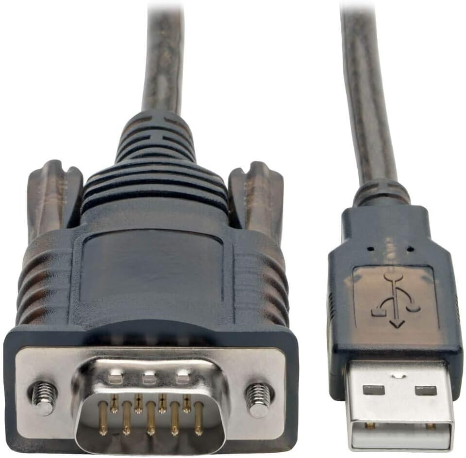 Tripp Lite RS232 to USB Adapter Cable with COM Retention (USB-A to DB9 M/M), FTDI