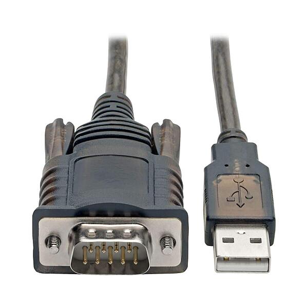 Tripp Lite RS232 to USB Adapter Cable with COM Retention (USB-A to DB9 M/M), FTDI, 5 ft. - First End: 1x Type A Male USB - U209005COM