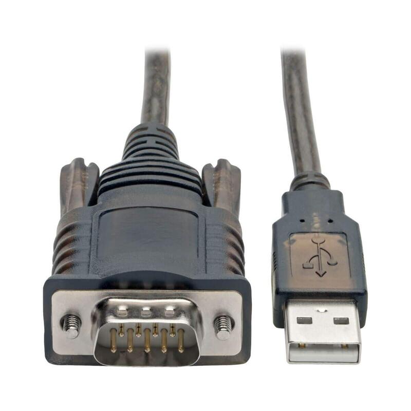 Tripp Lite RS232 to USB Adapter Cable with COM Retention (USB-A to DB9 M/M), FTDI, 5 ft. - First End: 1x Type A Male USB - U209005COM