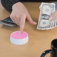 Lee Sortkwik Fingertip Moistener, 50% Recycled, 0.38 oz, Pink, Pack of 3