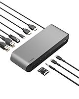 Belkin Thunderbolt 4 Docking Station with 90W Power Delivery for MacBook & Windows - 8K/Dual 4K Display, Thunderbolt 4 Cable, HDMI, Ethernet, SD & Audio Ports, Gray