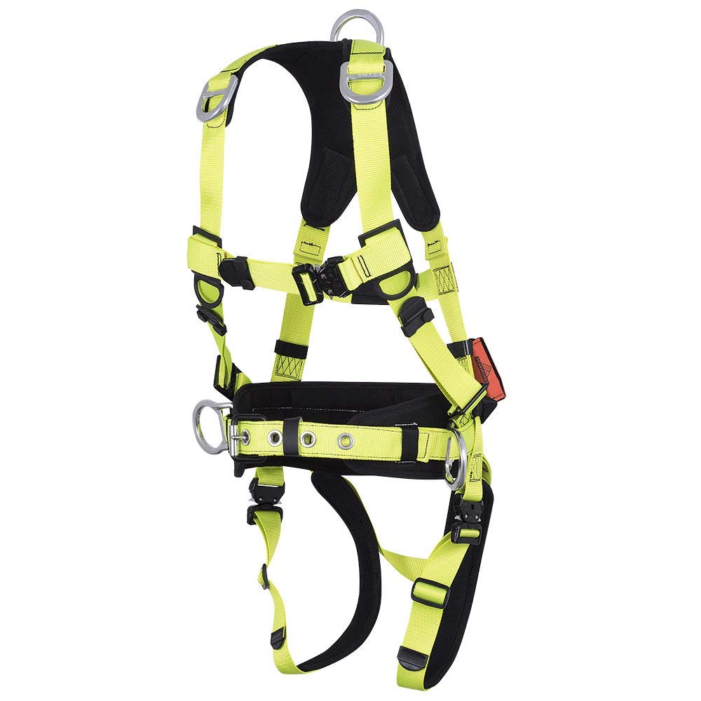 PEAKWORKS PeakPro Plus Safety Harness - Class APE, 5 D-Rings, Premium Padding & Lumbar Support Belt - ANSI Z359.11